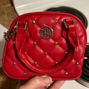 SOLD Mini red studio Badgley Mischka red hand bag/shoulder bag